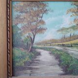 Oil on canvas country landscape