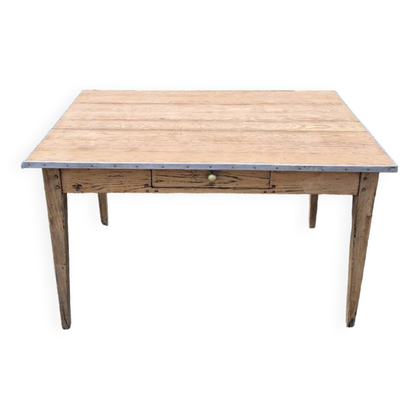Table de ferme rustique ancienne un tiroir -1m20