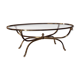 Italian coffee table oval ram feet - 60s