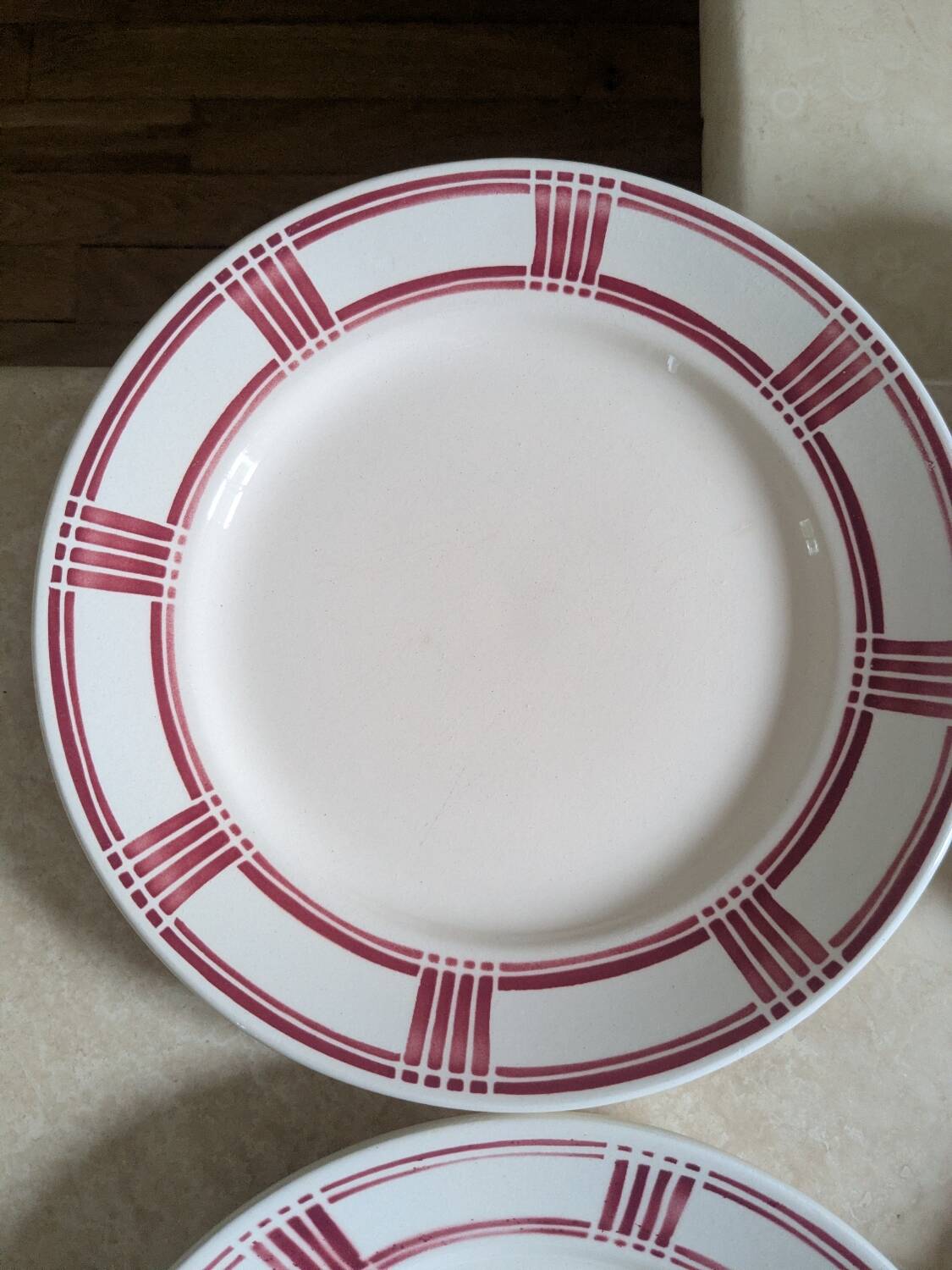 Six Badonviller dinner plates