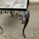 1960s ceramic coffee table, black and beige steel