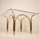 Glass and Brass Table, Italian Manufacture, 1970