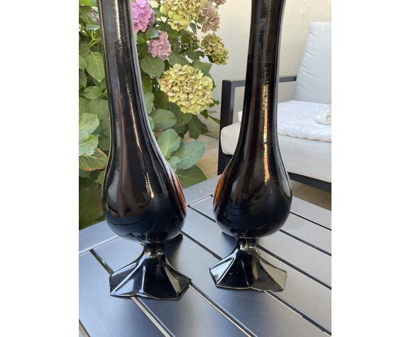 Paire vases au canard vintage, hauteur  42 cm