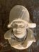 Sculpture en marbre, tête d’homme au chapeau