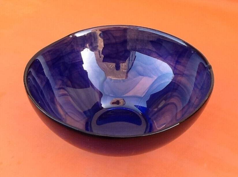 1970s modernist cut explosion of shades of blue