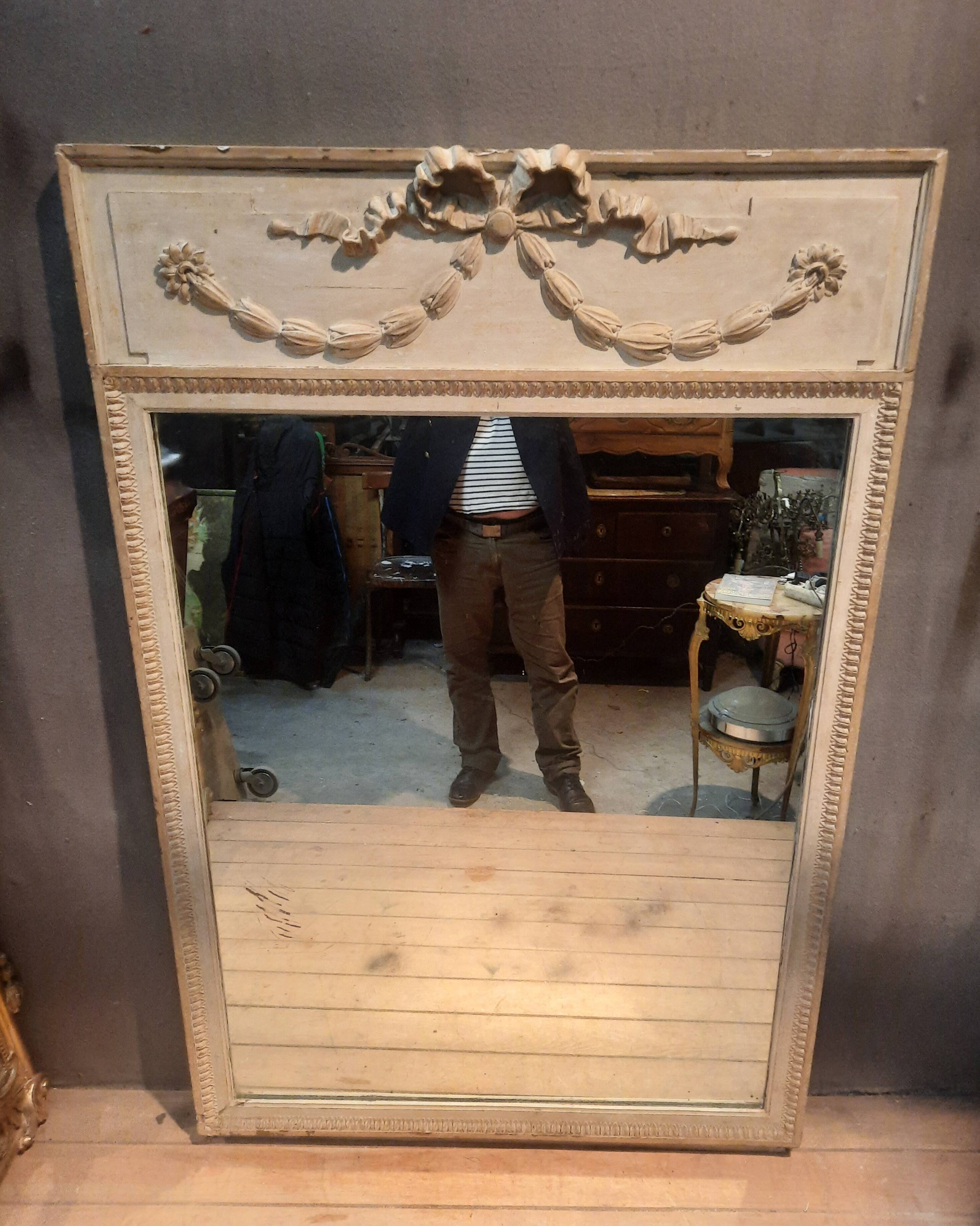 Louis XVI style wooden trumeau
