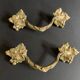 Pair of Art Nouveau bronze handles decorated with vine leaves, 1930