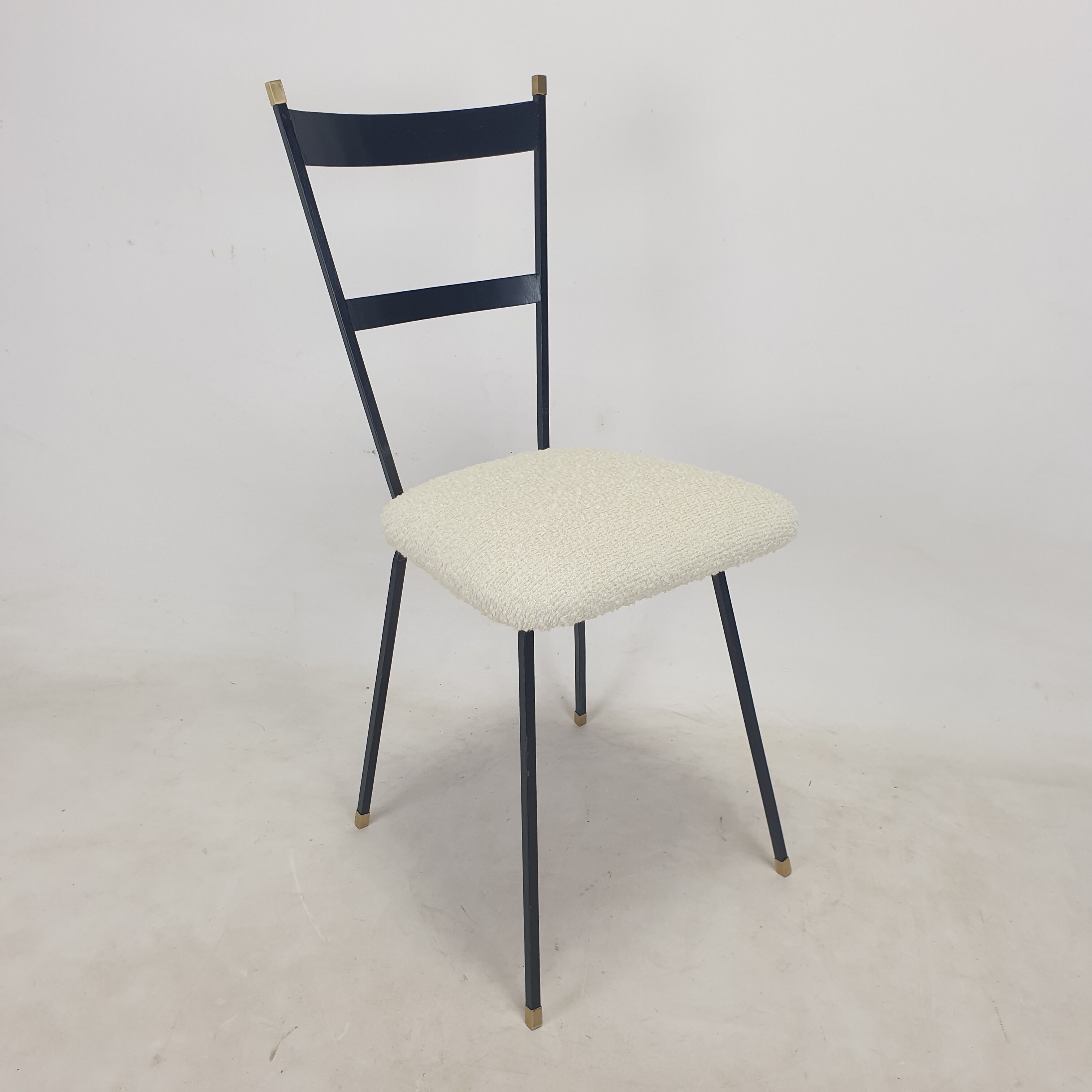 Set of 2 Italian Metal and Brass Chairs, 1960's