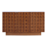 Italian Sideboard Made of Solid Wood and Travertine, Contemporary Cabinet