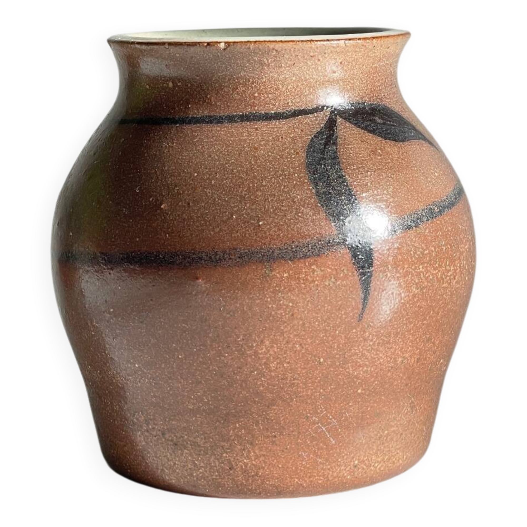 Vase artisanal signed stoneware vintage