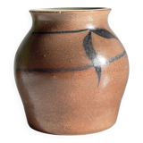 Vase artisanal signed stoneware vintage