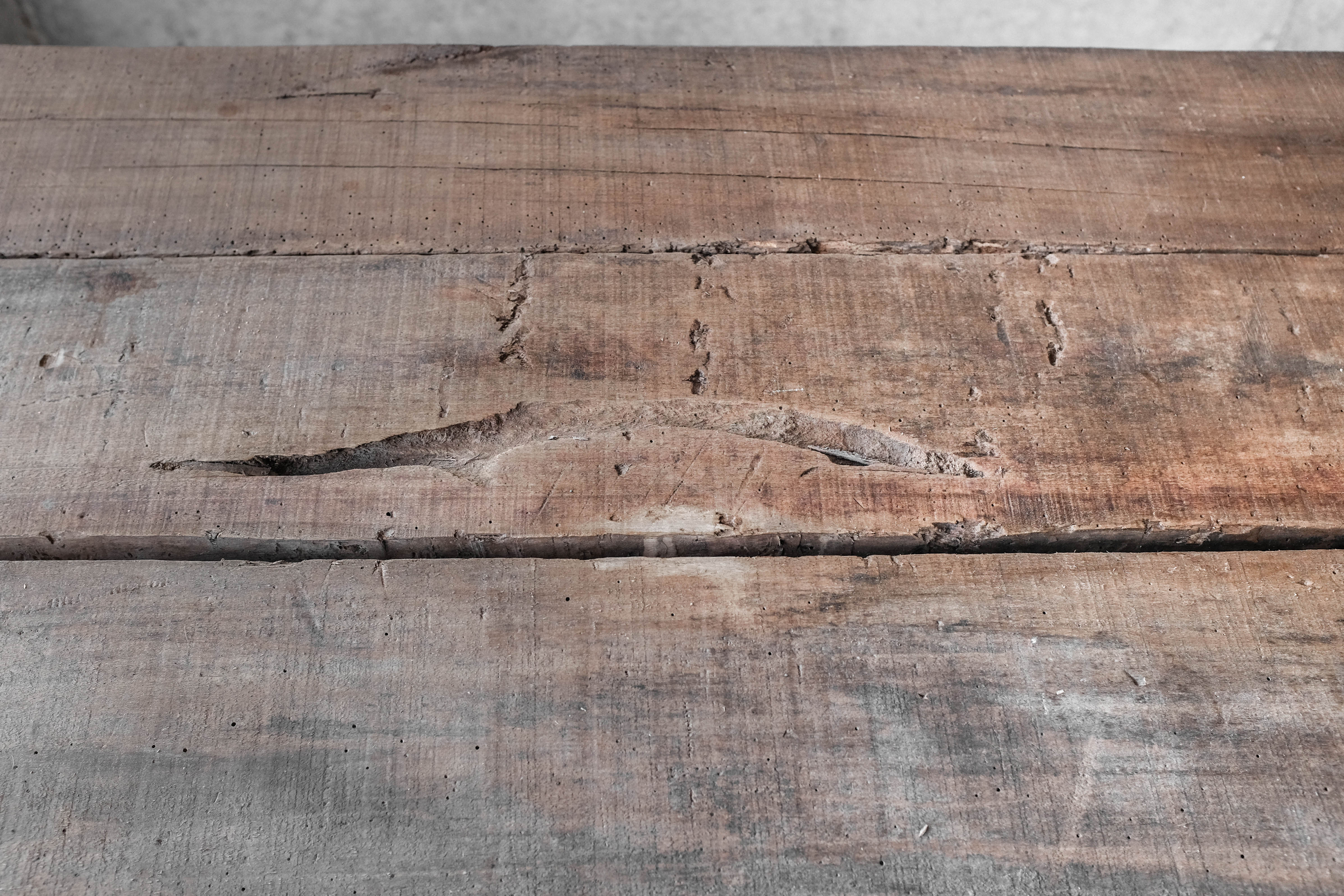 Primitive dining table, solid wood