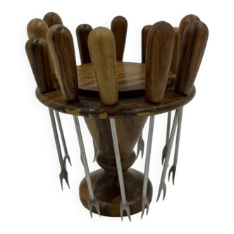 Mini wooden fork holder