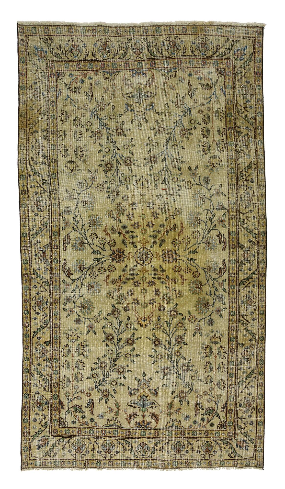 Turkish Anatolian Handmade Vintage Area Rug 237 cm x 135 cm