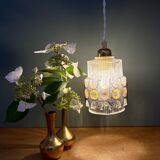 Vintage 70s glass tulip pendant light