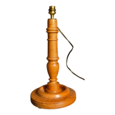 Old solid turned wooden lamp base