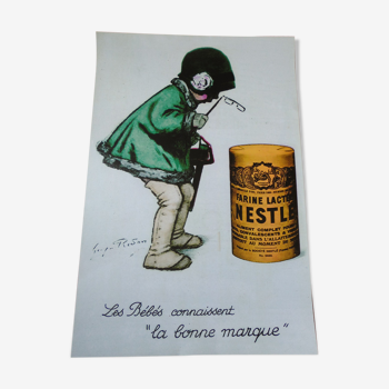 Reproduction affiche publicitaire 40's, farine lactée Nestlé