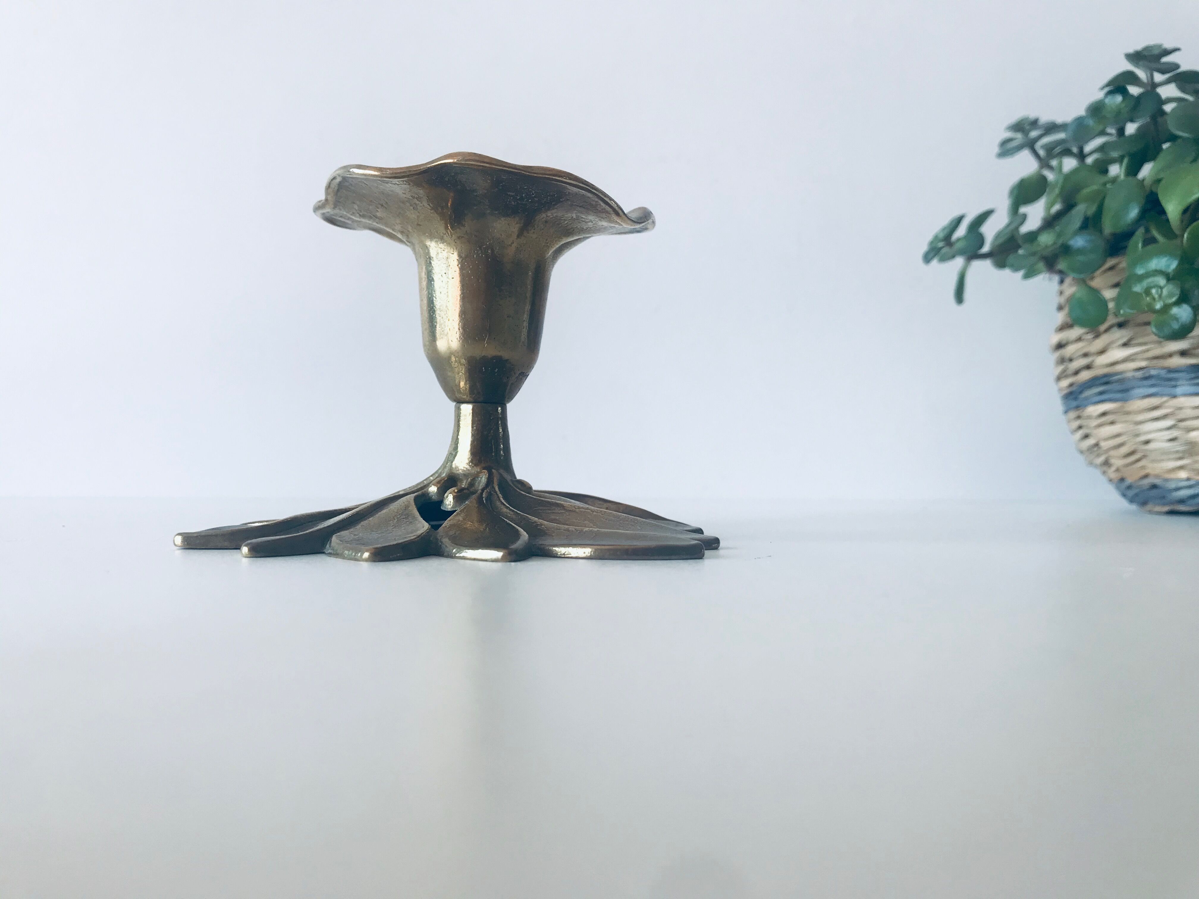 Brass holly bougeoir