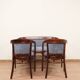 Thonet living room set, in wood and blue jacquard, 1910