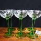 Alsace wine glasses, white wine glasses, green stemmed table glasses.