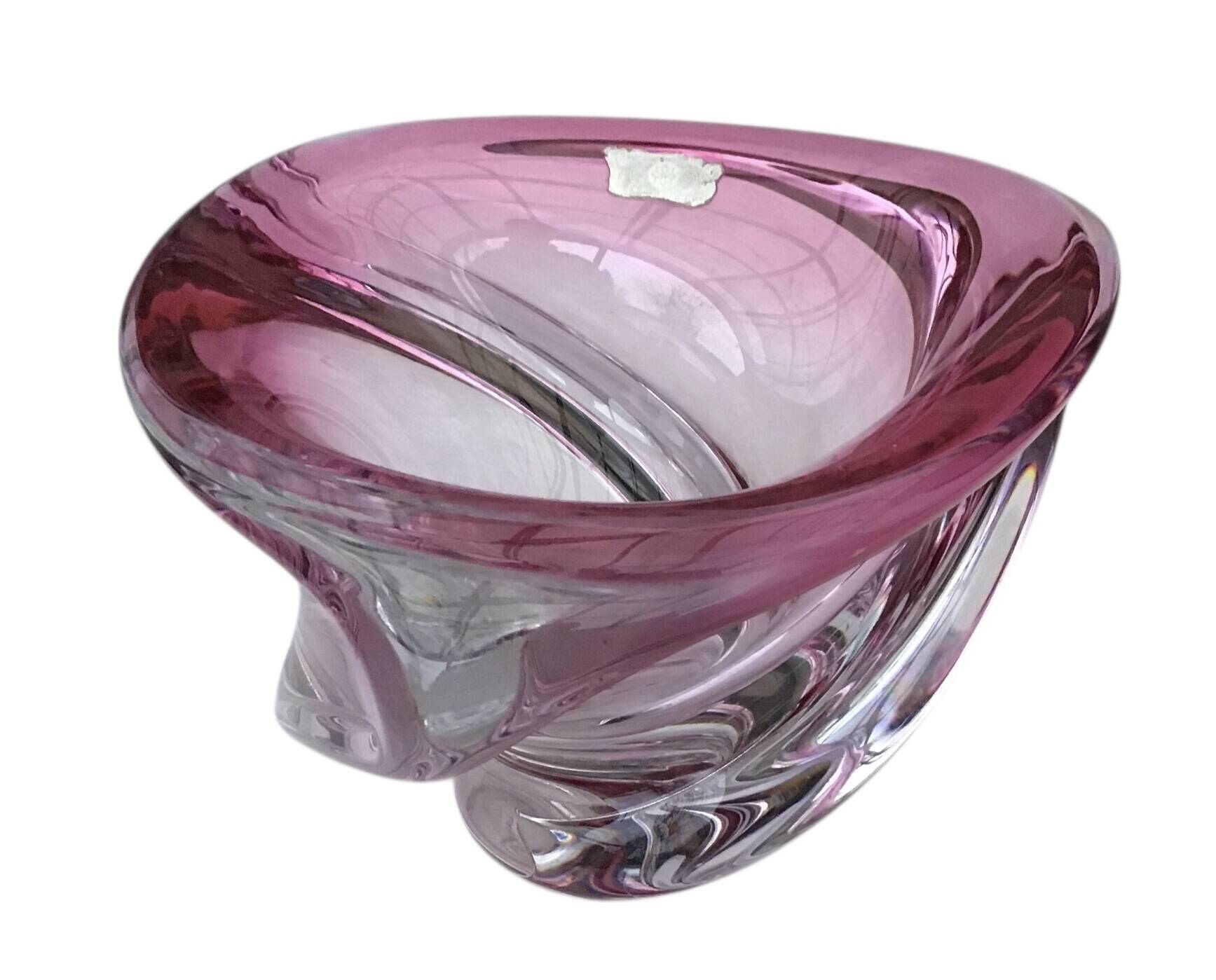 Vase Wave Val-Saint-Lambert ruby submerged design Delvenne 1950