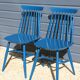 2 blue Tapiovaara style chairs