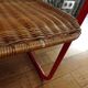 Chaise cantilever rotin et métal design 1980