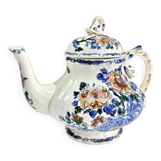 Gien teapot model rooster and peonies 1938 1960