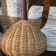 Suspension 3 arms rattan and teak vintage 60s