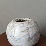 Handmade vase, Raku pottery, Japanese style, Japandi ceramics