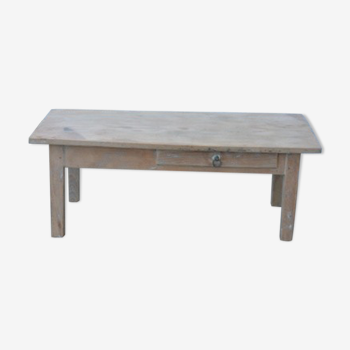 Table de ferme basse en bois naturel