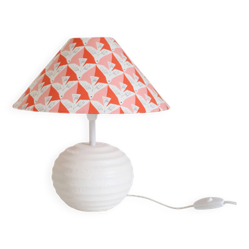 Table lamp, ceramic base and conical shade