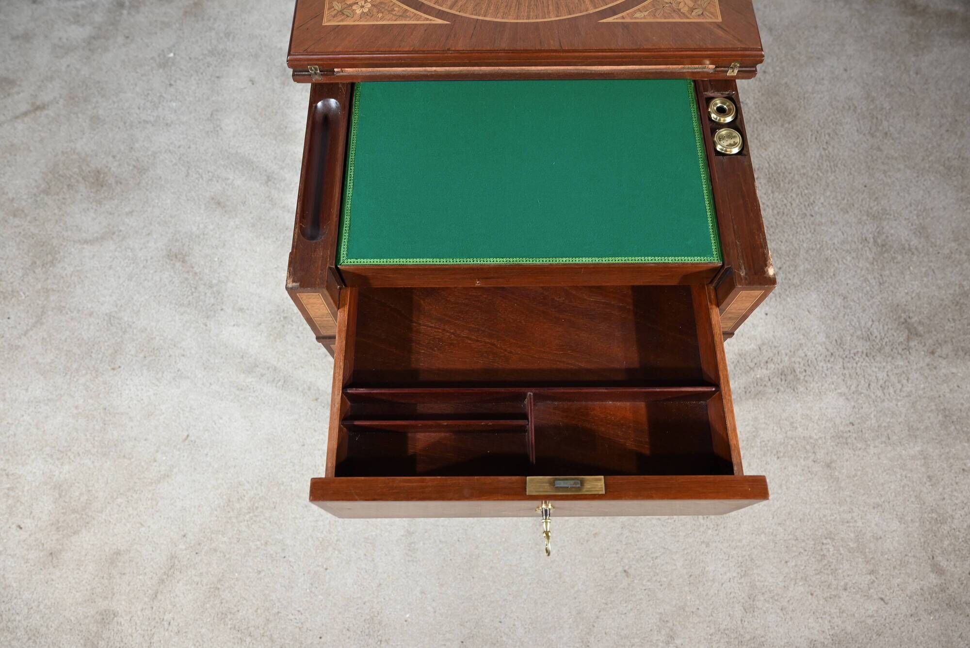 Mahogany and marquetry games table, Art Nouveau, 1920