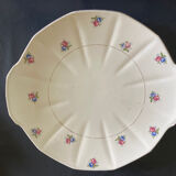 Set of 3 dishes digoin and sarreguemines ecru with flowers
