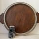 Plateau Art deo wood and silver metal