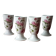 4 vintage mazagrans with floral decoration, rustic coffee cups
