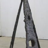 Vintage brutalist floor candlestick