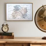 Map of the Marne, 1889. Authentic Vintage.