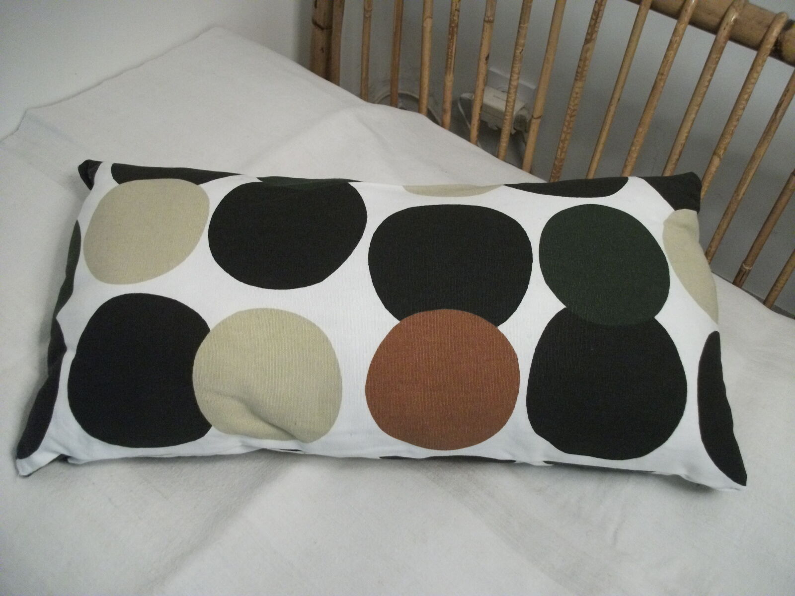 Colorful antique linen cushion