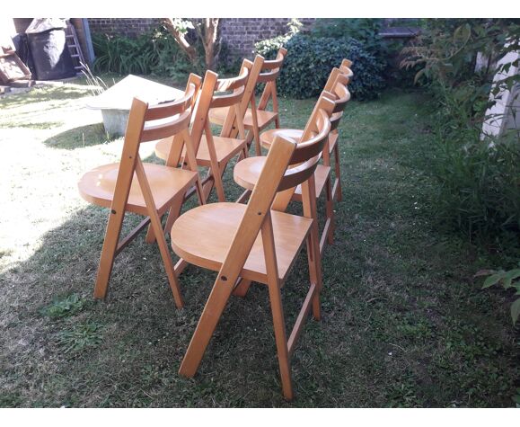 Lot de 6 chaises pliantes en bois