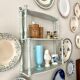 Étagère murale 3 tablettes en bois bleu ciel