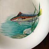 12 fish plates Proceram Cerel Aubagne, 1950s