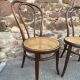 pair of Fischel Thonet Nr 18 curved wood bistro chairs