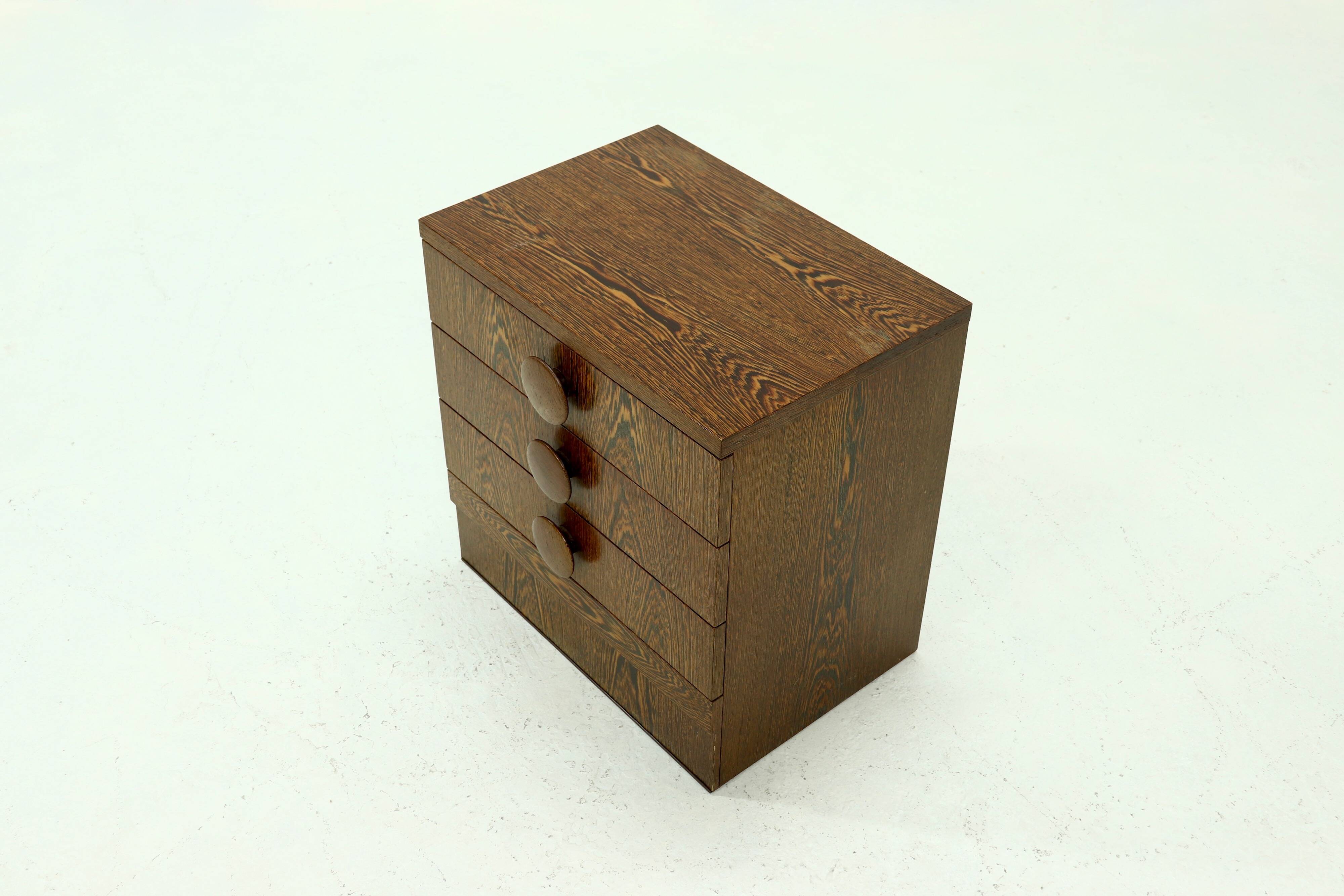 Vintage Wenge Wooden Drawer Cabinet 1960s