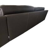 Leather lounge set – Steiner Paris – aluminium base – 1970s/1980s