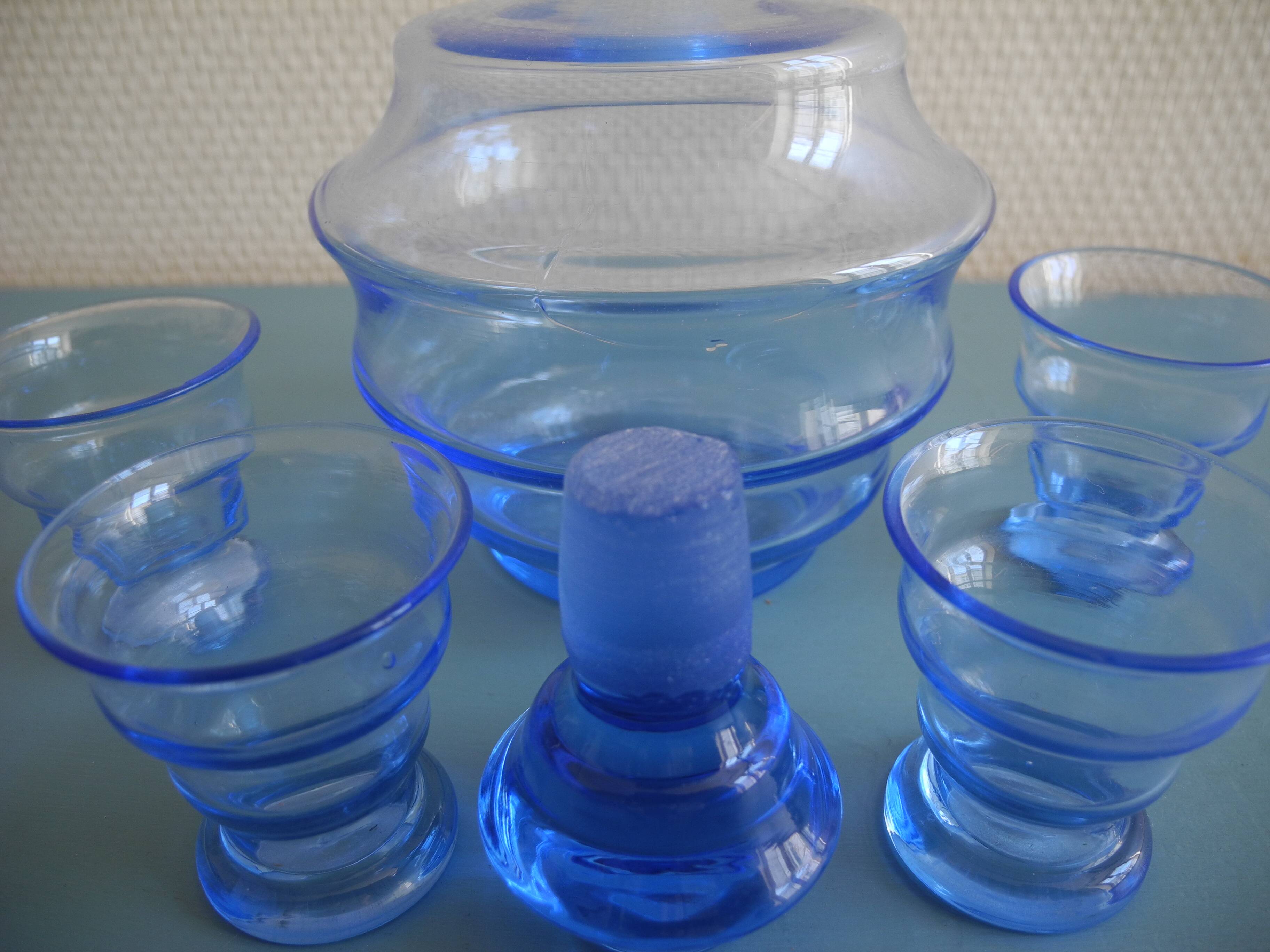 Liqueur service carafe crystal glasses bohemian crystal glasses