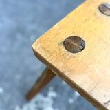 Brutalist tripod stool solid wood keyed