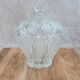 Vintage frosted glass bonbonnière – floral decoration
