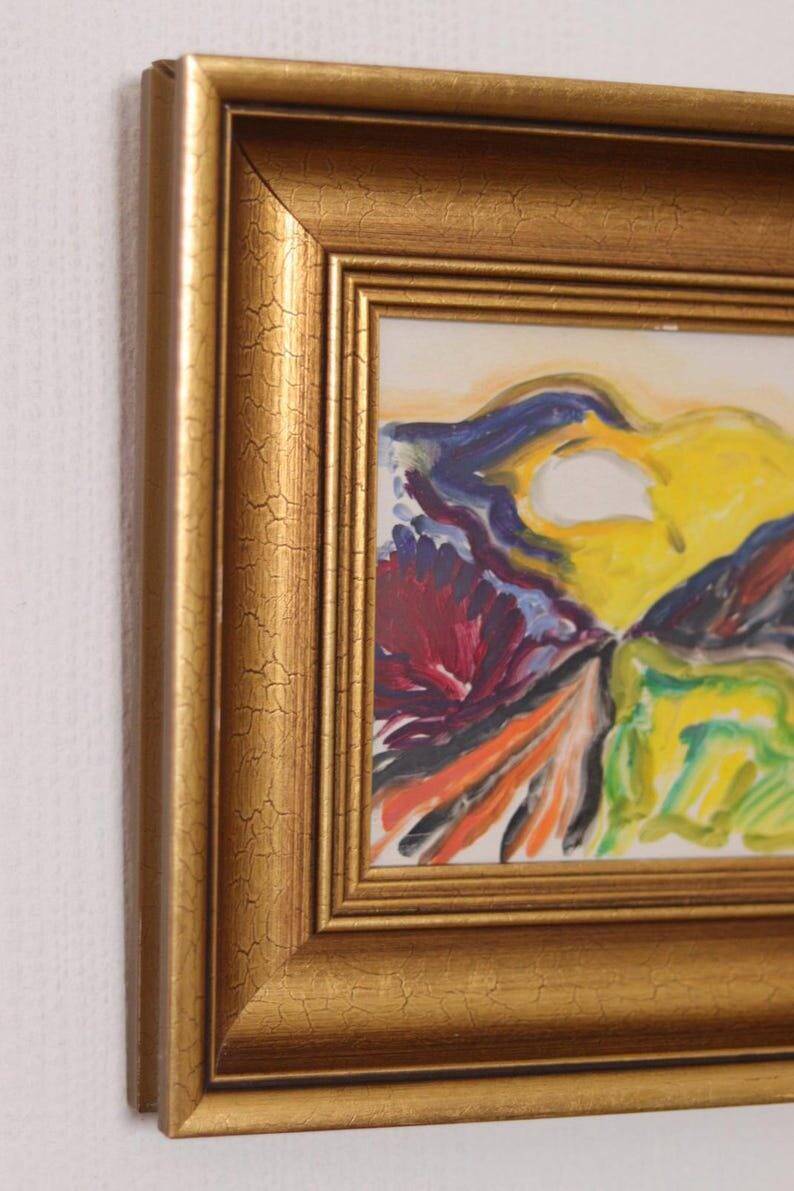 Swedish Oil on Panel “Abstract Landscape” by Bror Hvistendahl Vintage