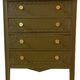 Art Deco chest of drawers - woody green - gold handles